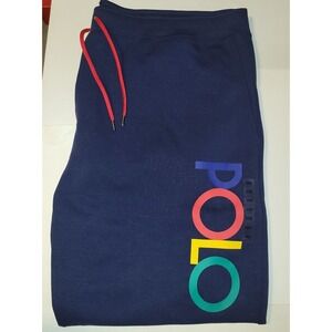 NWOT Polo Ralph Lauren Navy Colorblock Double Knit Logo Jogger Pants Size 4XB